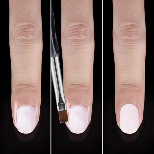 Nail Art Clean Up Brushes,3PCS Nail Brush For Cleaning Polish Mistakes on the Cuticles,Flat/Oval/Fine Angled Gel Nail Brushes For Nail Art Design Painting and DIY Tools (BLACK PURPLE)