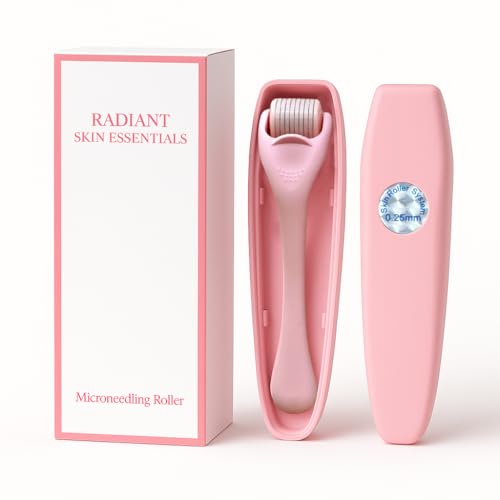 540 Stainless Steel Micropoint Derma Roller ? Microneedling Roller for Face, Scalp & Beard ? Skin Care Tool for Collagen Boost, Wrinkles & Hair Growth ? Storage Case Included (Matte Baby Pink)
