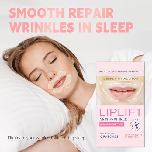 Anti Wrinkle Patches for Lips, Smoothing Smile Line & Lip Area Wrinkles, 6 Patches Skin-friendly Lip Lift Wrinkle Remover Patches