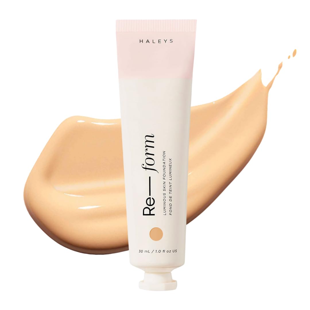 HALEYS Re-form Luminous Skin Foundation, VEGAN + CRUELTY-FREE, Blurs, Conceals, Blendable, Buildable Med-to-Full Coverage, Weightless, Oil-free, All-Day Wear, Hyaluronic Acid, All skin types (2.5)