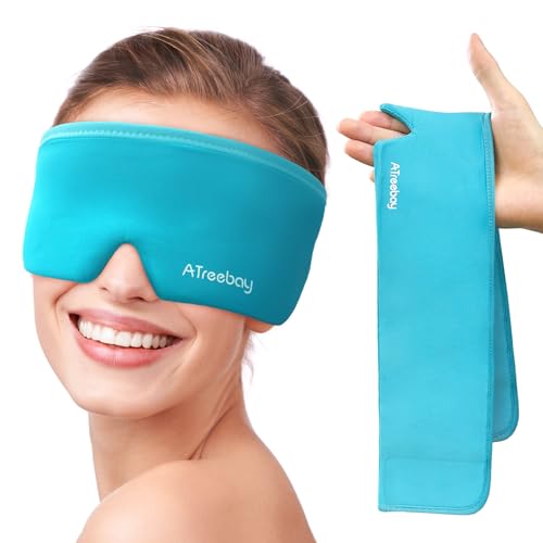 Cooling Eye Mask, Cold Eye Mask for Puffiness, Reusable Ice Eye Masks for Dark Circles And Puffy Eyes, Relieve Your Migraines and Headaches with Gel Eye Masks Therapy, Long-Lasting Comfort, Light Blue