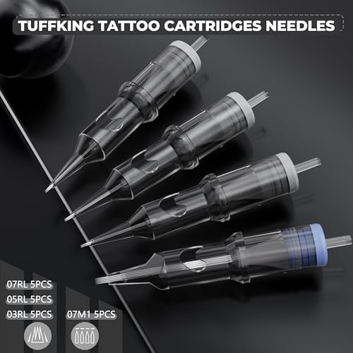 Tuffking Tattoo Machine Kit Rotary Wireless Tattoo Pen Kit with 20pcs Extra Smooth Cartridge Needles Practice Skin Supplies for Beginners & Professional Artists