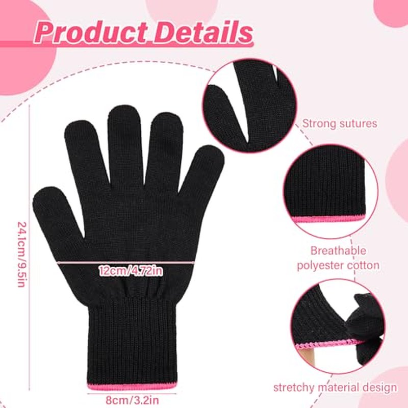 Suhine 20 Pcs Professional Heat Resistant Gloves for Hair Styling Curling Heat Resistant Work Gloves