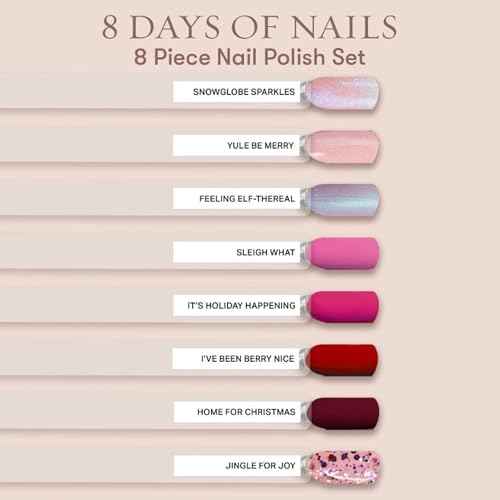 Nails Inc 8 Days Of Nails Nail Polish Set, Limited Edition, Holiday Stocking Stuffer, Women & Girls, Quick Dry, Air Dry, High Shine, Long Lasting, Ultra Glossy, Manicure, Trendy 8 Piece Gift Set
