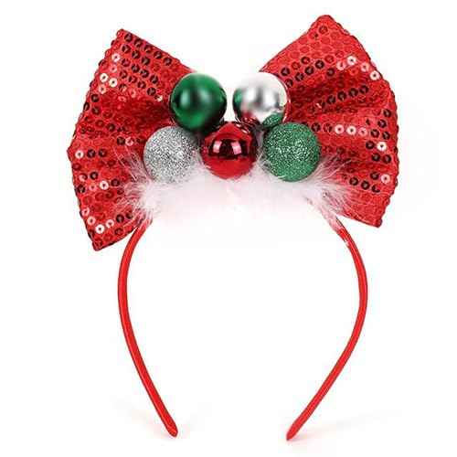 Totelux Christmas Reindeer Antlers Headband Xmas Bells Headband for Women Girls Christmas Party Hair Accessories Photo Props
