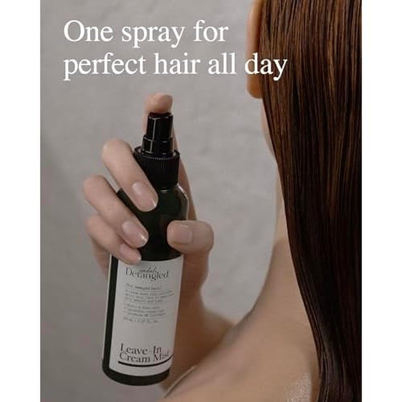 YADAH Detangled Leave-In Cream Mist, 5.07 Fl oz | Non-Greasy Hydration with Ceramide NP, Jojoba Oil & Keratin | Restores Shine, Repairs Damage, Prevents Frizz for All Hair Types