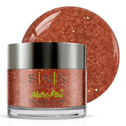 SNS Nail Dip Powder, Gelous Color Dipping Powder - Alexander Valley (Orange, Glitter) - Long-Lasting Dip Nail Color Lasts 14 Days - Low-Odor & No UV Lamp Required - 1oz