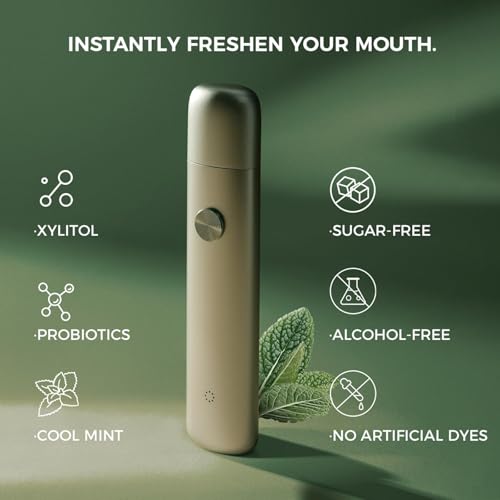 Smart Electric Oral Spray - Probiotic Mouth Spray Fresh Breath, Alcohol Free Breath Spray for Bad Breath, Rechargeable, Travel Size, Various Flavors with 3 Flavors Cartridges