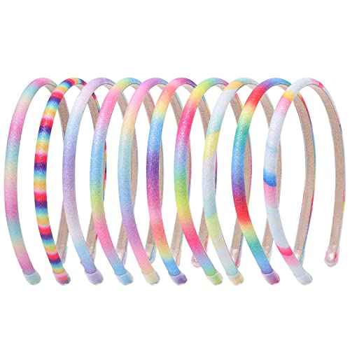 Fishdown Glitter Sequin Non-Slip Headbands: Sparkly Thin Skinny Hairbands for Girls, Toddlers, and Women