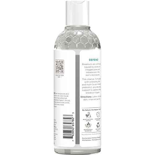 Burt's Bees Foaming Face Wash, BHA Breakout Defense Cleanser for All Skin Types, Washes Away Impurities & Excess Facial Oil, With a Prebiotic, 8 Oz. (Pack of 2)
