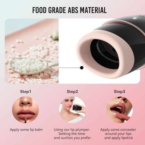 Lip Plumper Tool, Electric Lip Plumper Device for Fuller Volume - Instant Plumping, Natural Enhancement, Safe & Comfortable Suction Tool, Easy to Use, Long-Lasting Plump Effect for Women