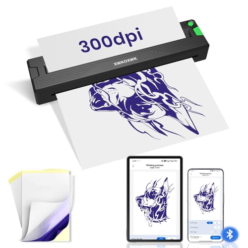 2026 New Tattoo Stencil Printer Machine with Tattoo Transfer Paper,for Tattoo Beginners&Artists,Portable Thermal Inkless Wireless Printer,Compatible with Phone/Pc&Pad