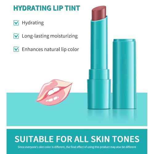 BERRALOYE 4Pcs Tinted Lip Balm Set, Hydrating Moisturizing Lip Gloss with Vitamin E, Long-Lasting Waterproof & Non-Sticking Color for Daily Nourishing Care