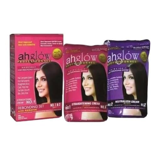 Hair Straightening and Rebonding System with KERATIN. Extra Strength Formula. The Complete System that Straightens Wavy, Curly, Frizzy Hair the Smooth, Silky, Shiny Way! 165 gram pouches
