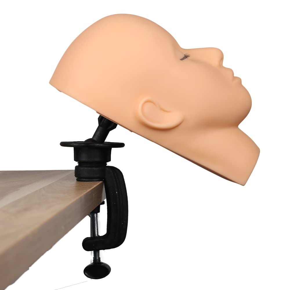 Practice Lash Mannequin Head Flat Head Doll Head Manakin Eyelids for Lash Practice Eyelash Mannequin Doll Face Head Practice Facial Mannequin