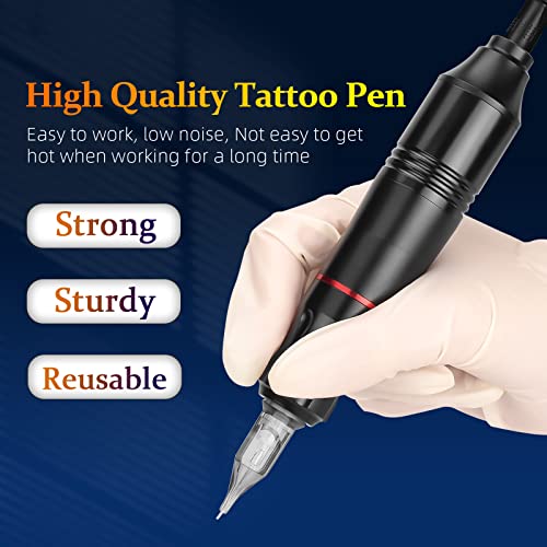 ATOMUS Cordless Tattoo Machine Kit Rotary Tattoo Machine Kit with Cordless Tattoo Power Supply 20pcs Cartridge Needles Practice Skin Ink Cups 30ml Tattoo Ink