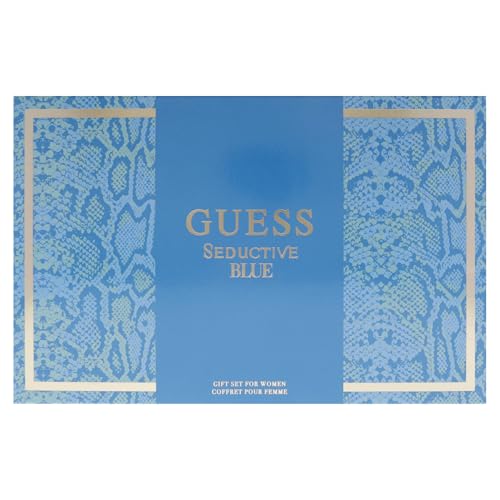 Guess Seductive Blue for Women - 4 Pc Gift Set 2.5oz EDT Spray, 3.4oz Body Lotion, 0.5oz EDT Spray, Pouch