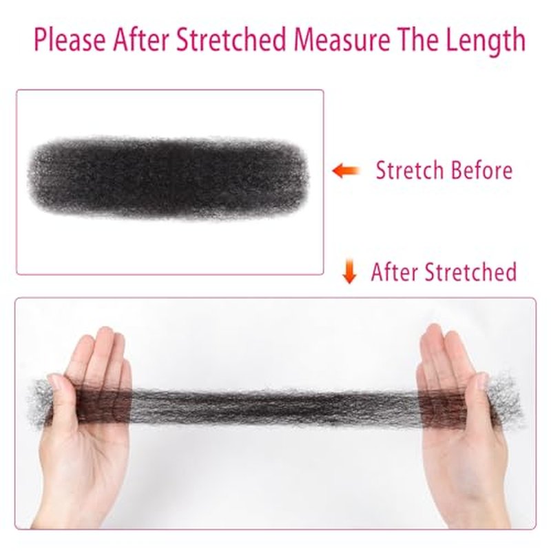 Afro Kinkys Bulk Human Hair For Braiding Afro Kinky-Curly Human Hair Bulk For Mini Twist Hair 18Inchs 50g/pack Bulk Human Braiding Hair For Micro Locs Extensions (1B, 18Inchs,50g/pack)