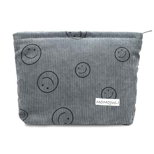 Corduroy Makeup Bag Cosmestic Bag Large Capacity Ladies Women Aesthetic Make Up Organizer Accessories Zipper Pouch Purse Grey