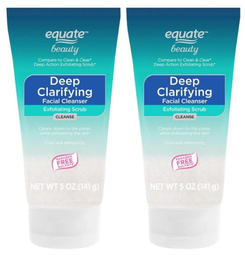 Deep Clarifying Exfoliating Facial Cleanser - 5 oz, 2-Pack with LeSue Washcloth
