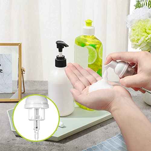 Geiserailie 30 Pcs Lash Shampoo Brushes Soap Bottle Set, 10 Eyelash Extensions Mascara Brushes 10 Peel off Blackhead Nose Cleaning Brush 10 Plastic Foam Reusable Bottle for Women(Simple,White)