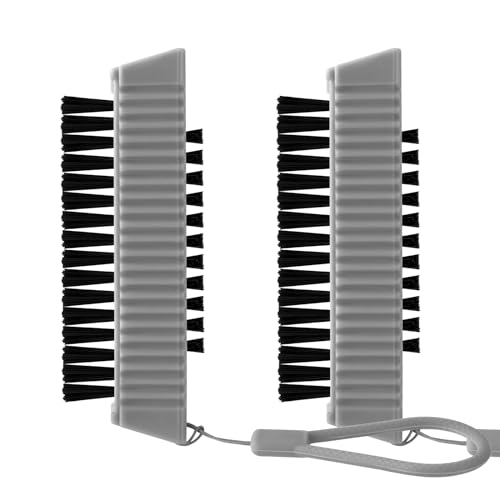 Nail Brush for Cleaning Fingernails, 2Pack Heavy Duty Nail Brushes Remove Dirt and Paint Fingernail Brush Deep Cleaning Mechanical Nail Scrub Brush Two-Sided with Hanging Rope, Grey