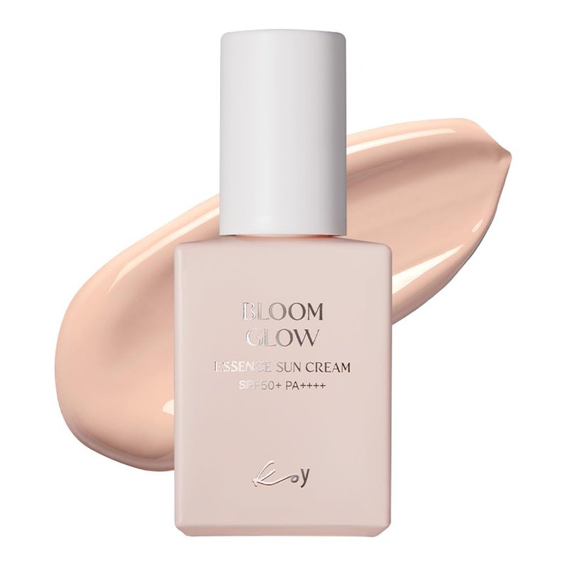 KOY Bloom Glow Essence Sun Cream, SPF50+ PA++++ Waterfull Tone-Up Sunscreen, No White Cast, Non-Sticky, 10 layer Hyaluronic Acid for Radiance and Glow Skin, All Skin Type, Rose Beige, 1.01 fl oz