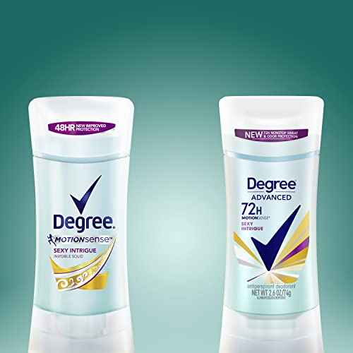Degree Advanced Antiperspirant Deodorant 72-Hour Sweat & Odor Protection Sexy Intrigue Antiperspirant Deodorant For Women with MotionSense Technology 2.6 oz, Twin Pack