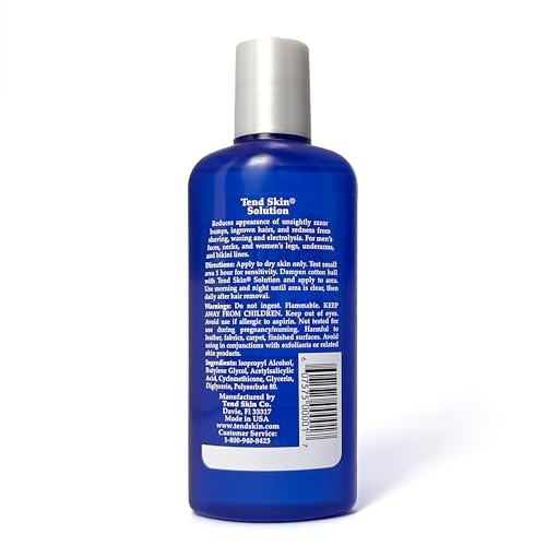 Tend Skin Solution for Unsightly Razor Bumps, Ingrown Hair and Razor Burns, Post Shaving and Waxing Toner for Men and Women, Made in USA, 4 Oz