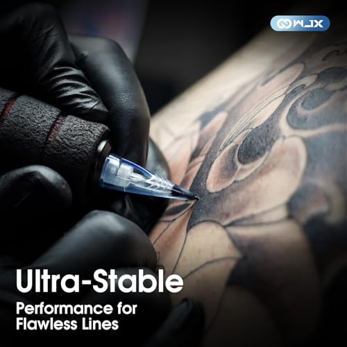 Wjx Tattoo Cartridge Needles 50Pcs Mixed Size #12 Standard 3RL 5RL 7RL 5RS 7RS 9RS 7RM 9RM 7M 9M Disposable Tattoo Cartridges Round Liner Shader Curved Magnum Fit in Most Tattoo Machines