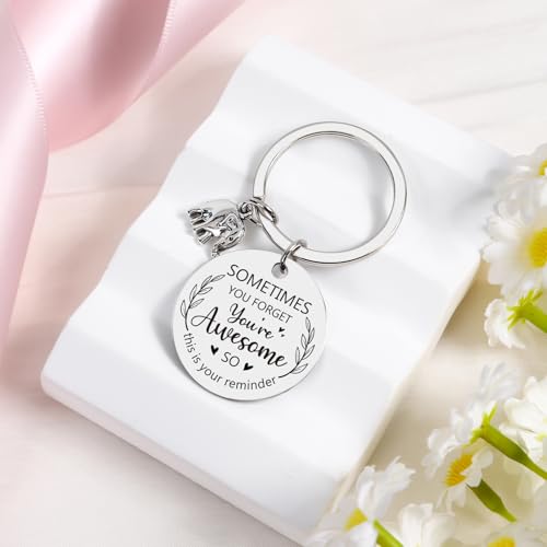 Elephant Gifts for Women - 3Pcs Elephant Lovers Birthday Gifts Set, Cute Cartoon Elephant Makeup Bag Keychain and Healing Bracelets, Christmas Valentines Mother's Day Wedding Gift