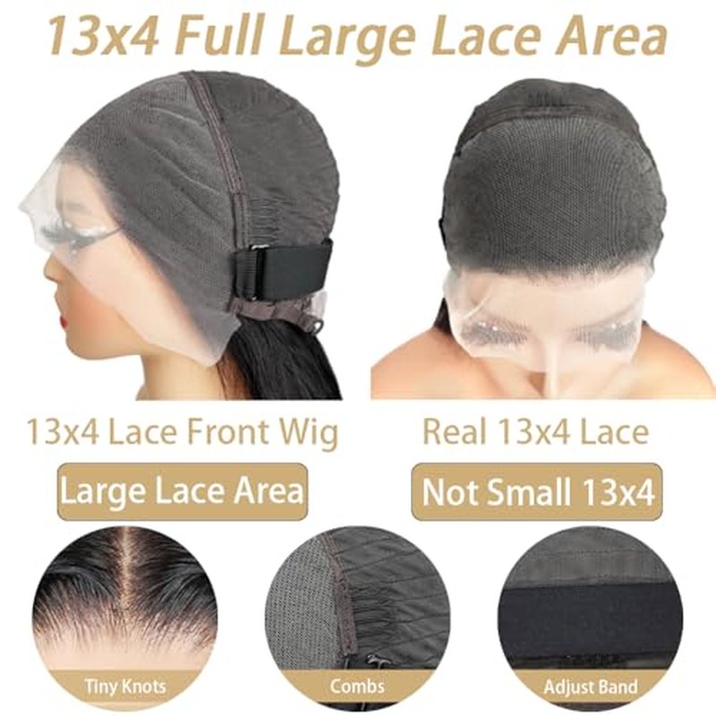 LARYNX Straight Lace Front Wigs Human Hair Full 13x4 Transparent HD Lace Front Wigs Pre Plucked 180% Density Glueless Wigs Real Human Hair Wig For Women (22 Inch)