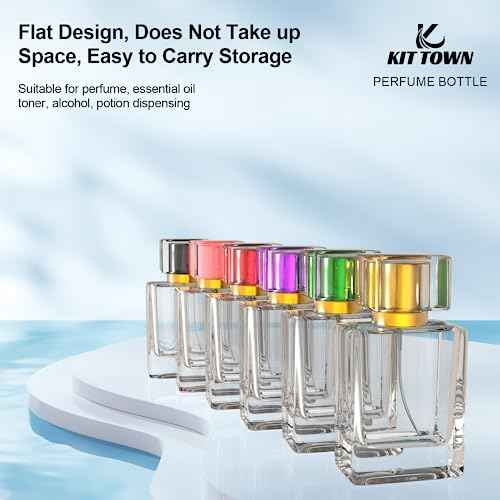 6 Pack Refillable Perfume Atomizer 50ml 1.7oz Large Perfume Bottle for Essential Oils, Perfumes,Empty Clear Glass Mist Spray Bottle for Traveling and Outgoing