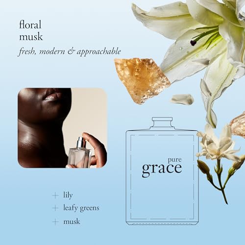 philosophy pure grace - crisp & clean women's perfume - with notes of water lily, leafy greens & musk - long lasting fragrance