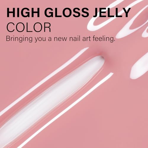 AILLSA Nude Pink Gel Nail Polish Misty Rose Jelly Gel Polish Neutral Sheer Translucent Gel Polish Long Lasting Light Pink Color Soak Off U V Gel for French Manicure Nail Art at Home 0.51 Oz