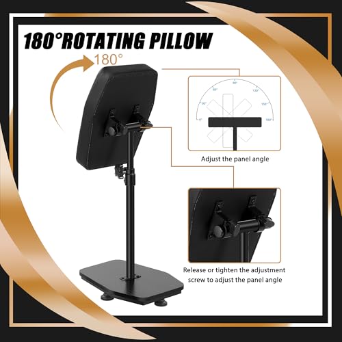 POARMEEY Tattoo Arm Rest Stand Adjustable Height and Tilt Black Leather Pad Professional Heavy Equipment for Tattoo Studio