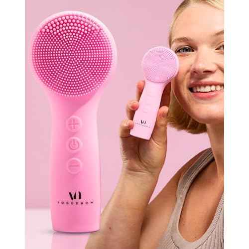 Facial Cleansing Brush - for Deep Cleansing, Gentle Exfoliating and Massaging - Waterproof and Rechargeable Face Cleanser Brush - Silicone Sonic Vibration Face Scrub Brush - Electric Face Washer