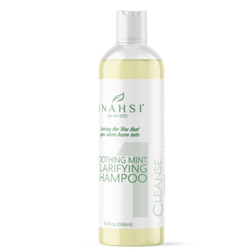 INAHSI Soothing Mint Clarifying Shampoo | Hair Products for Naturally Curly Hair, Men, Women, and Kids | Made in the USA, 12 oz