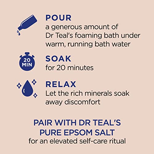 Dr Teal's Foaming Bath with Pure Epsom Salt, Shea Butter & Almond, 34 fl oz (Pack of 4)