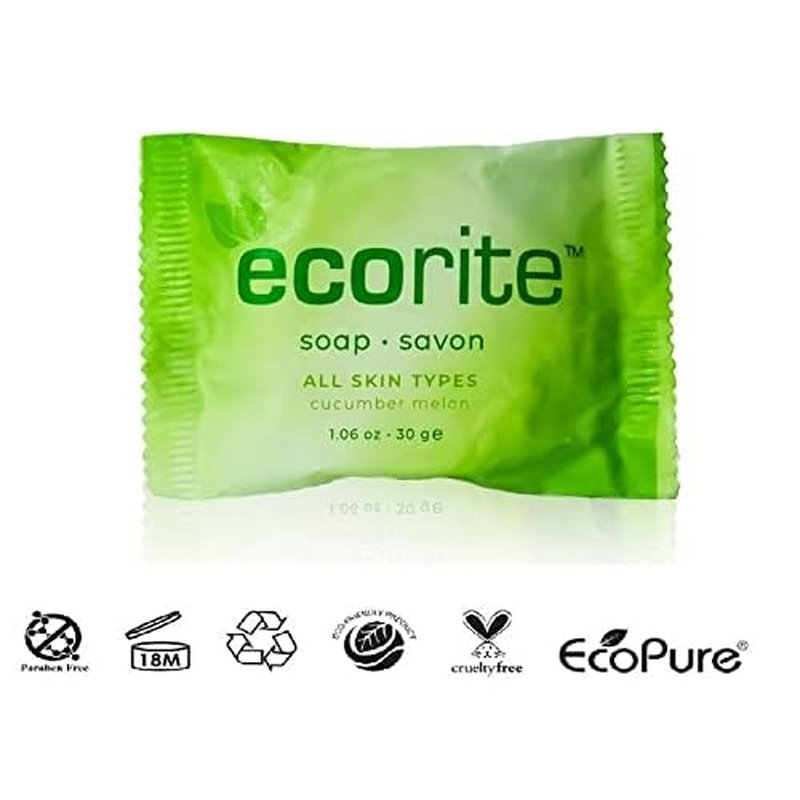 Ecorite Cucumber-Melon 1.5 oz Massage Bar (Pack of 288) - Travel Size Vacation Rental and Hotel Amenities