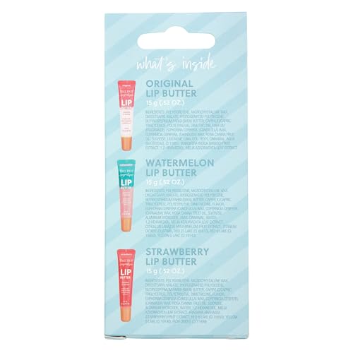 Tree Hut Sugarlips Lip Butter Trio, Original, Watermelon & Strawberry Lip Butters, Hydrating & Moisturizing Lip Care Set, Smooth & Nourish Lips, Perfect Holiday Gift & Stocking Stuffer, 0.52 fl oz