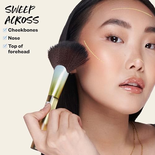 Kosas Sun Show Glowy Warmth Baked Bronzer - Contouring Powder for Cheekbones, Nose & Jawline - Enriched with Concentrated Fatty Acids - Talc-Free, Vegan & Hypoallergenic - Waves