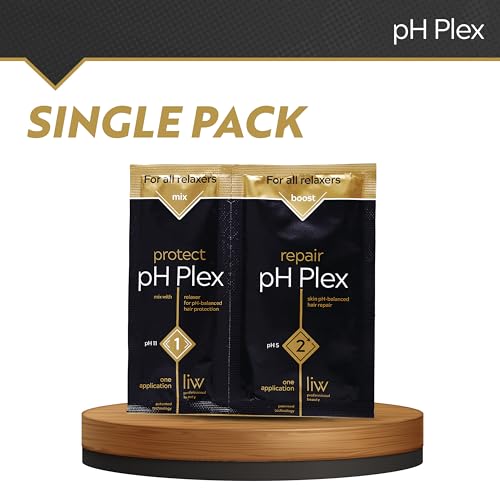 LIW pH Plex Relaxer Steps 1 & 2 Protect & Repair - Hair Care Treatment - Use with Home Hair Relaxer Products - Salon Quality Professional Results at Home - 1 Sachet of Steps 1 & 2