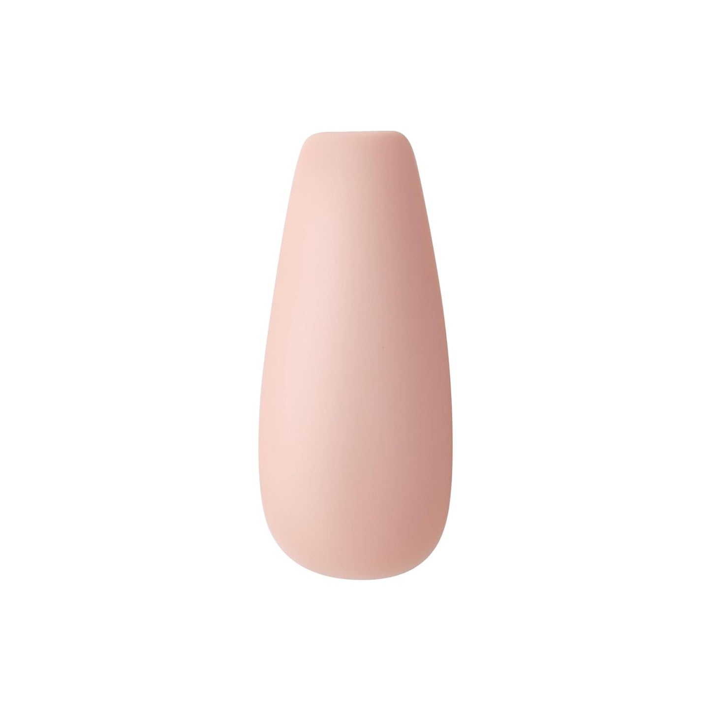 KISS Gel Fantasy Press-On Nails - Beige Coffin Shape, Long Size | Includes 28 Nails & Nail Glue
