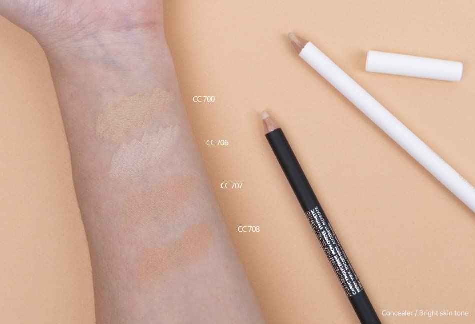 [K-Beauty Makeup] Courcelles Concealer Pencil CC706/CC707/CC708, Hard type-Natural Cover, light, medium, dark beige (CC707-Medium Beige)