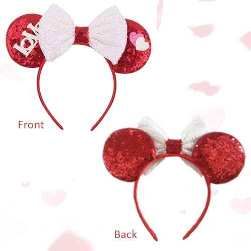 YOWOCAL Love Sequin Mouse Ear Hair Hoops
