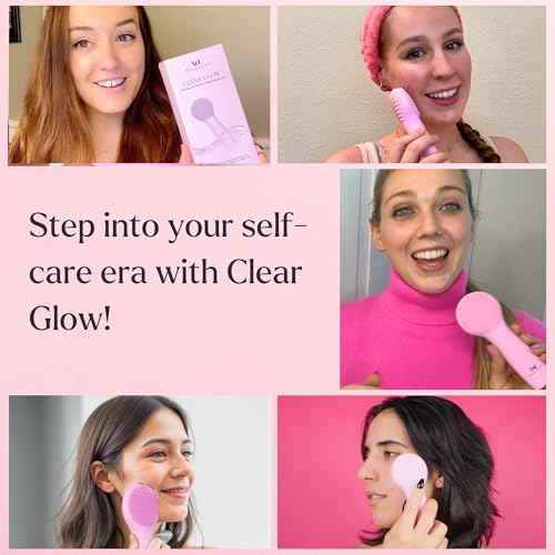 Facial Cleansing Brush - for Deep Cleansing, Gentle Exfoliating and Massaging - Waterproof and Rechargeable Face Cleanser Brush - Silicone Sonic Vibration Face Scrub Brush - Electric Face Washer