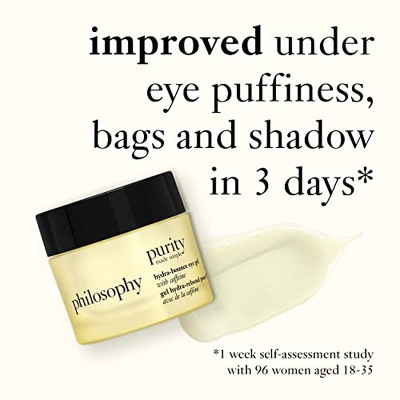 philosophy purity made simple hydra-bounce eye gel - with meadowfoam seed oil, shea butter & gingko extract ? provides 24-hour hydration for brighter & smoother skin - 0.5 fl oz