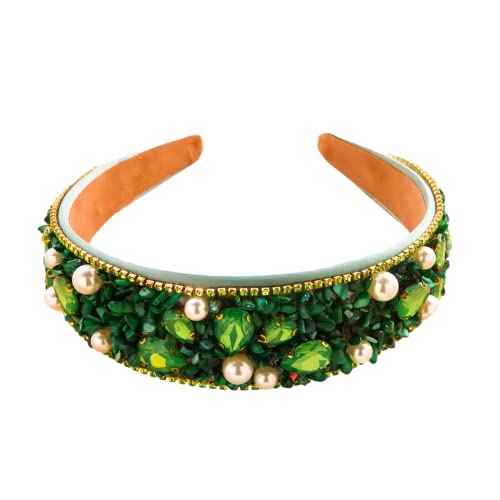 Turquoise Headbands For Women Rhinestone Decoration Green iridescent Non Slip Fashion Design Headband Party Headband Accessories Jewelry Hair Hoop Hairband For Girls