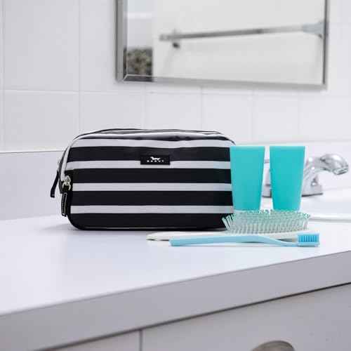 SCOUT 3-Way Toiletry Bag - Travel Makeup Pouch for Women with Three Zipper Compartments - Stands Upright, Wipes Clean